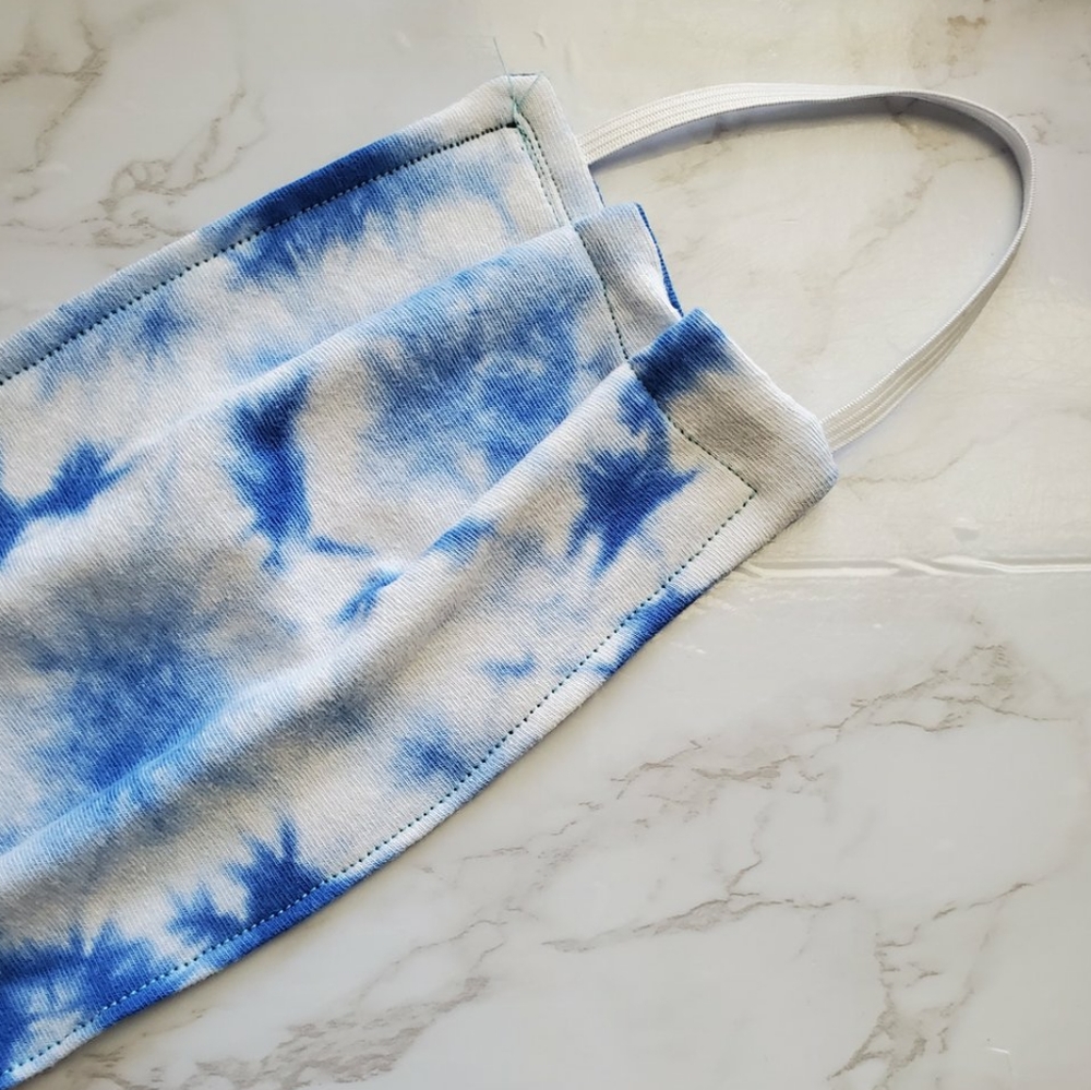 ADULT FACE MASK HANDMADE 2 LAYER COTTON TIE DYE - Picture 2 of 3